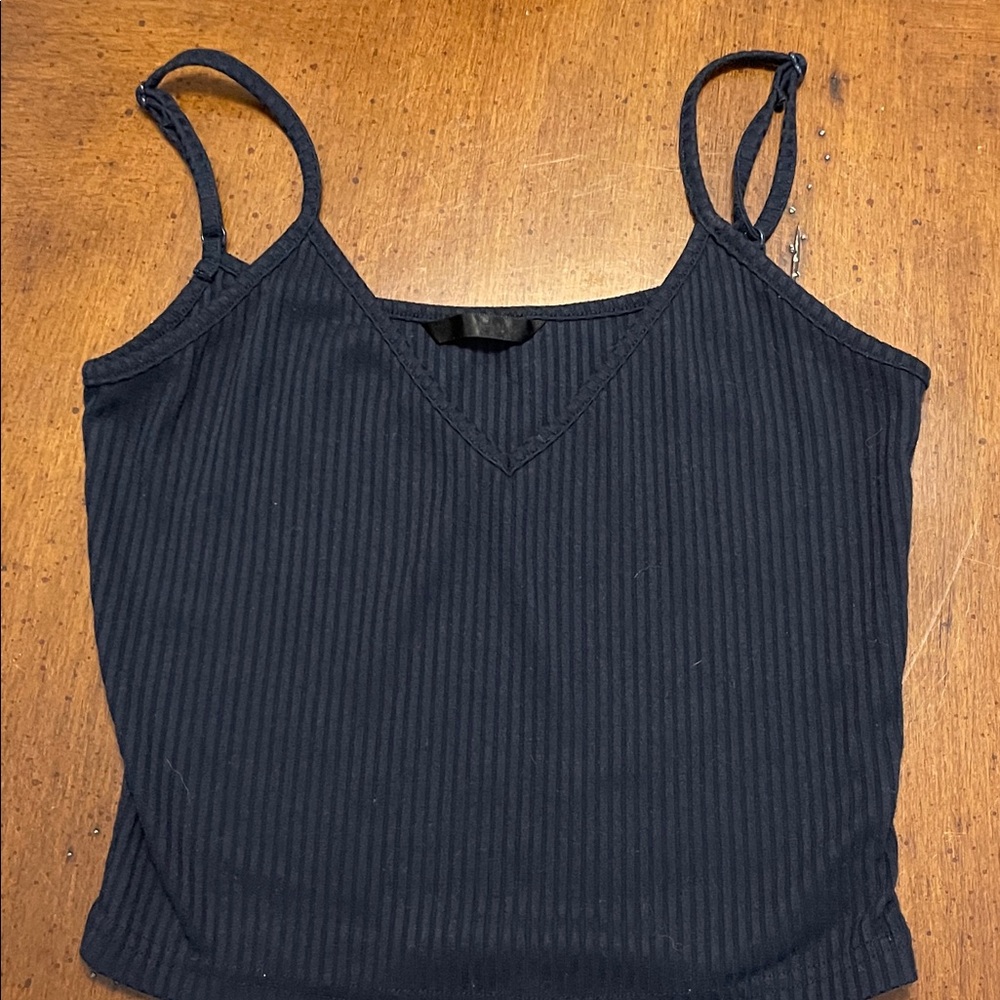 SHEIN Black Ribbed Tank Top